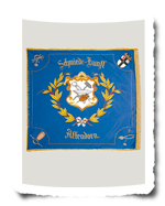 Aktuelle Zunftfahne (1996 von Walter und Christian Beul gespendet)