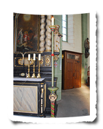 Zunftstab und Zunftaltar der St. Agatha Zunft in der Attendorner Pfarrkiche